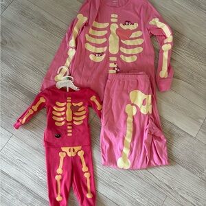 Matching Gymboree Mommy & Me Pink Skeleton Glow in the Dark Halloween Set